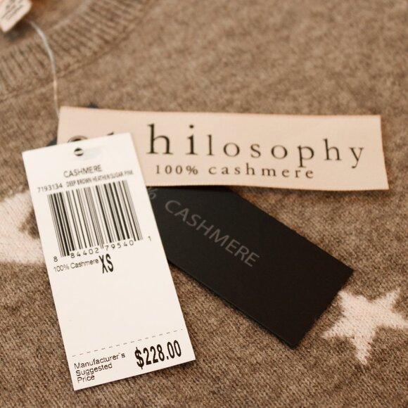 NWT! Philosophy 100% Cashmere Star Sweater | Weekend Casual Luxe - Picture 5 of 9